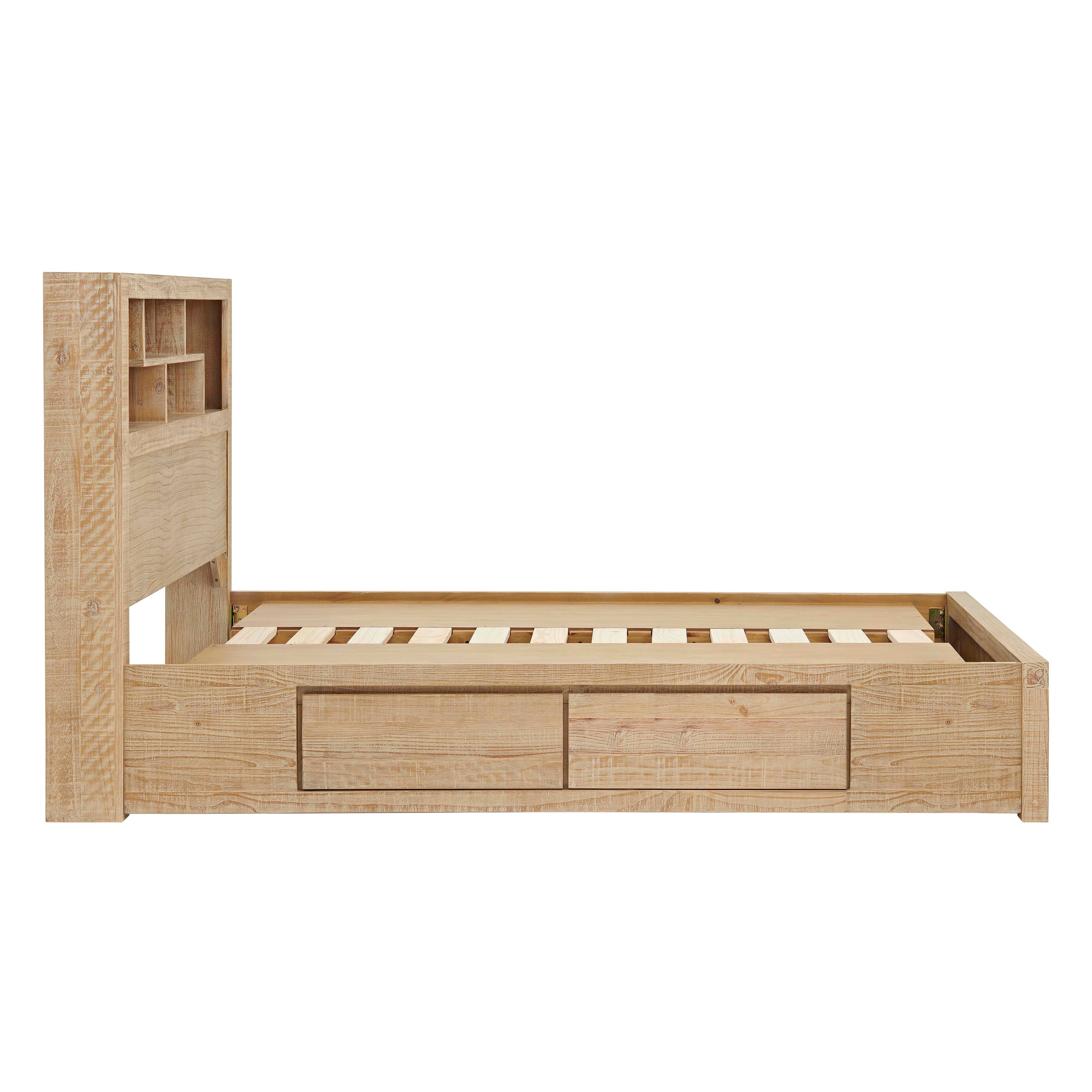 Lucas 4 Drawer King Bed with Bookcase Headboard