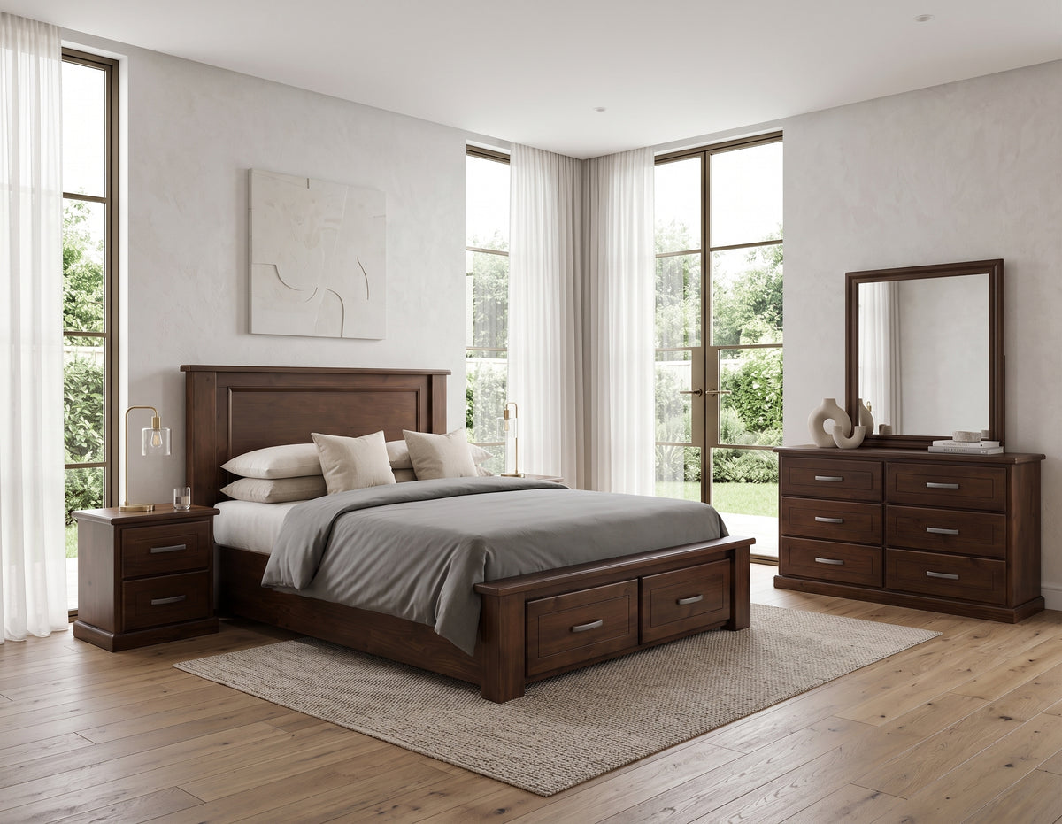 Classico Panel Queen Bed with Drawers