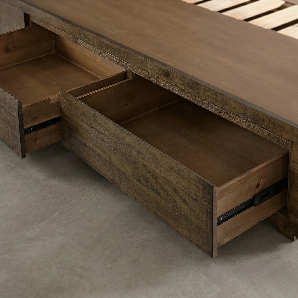 Oliver 4 Drawer King Bed with Bookcase Headboard