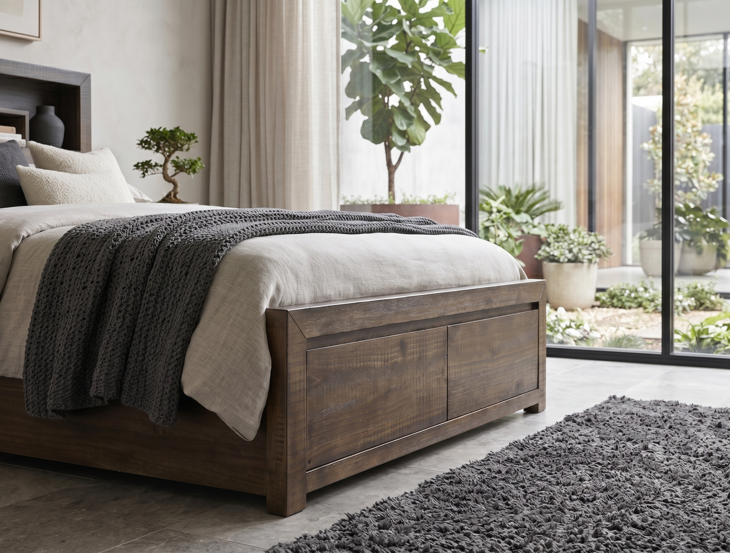 Oliver 2 Drawer King Bed with Bookcase Headboard