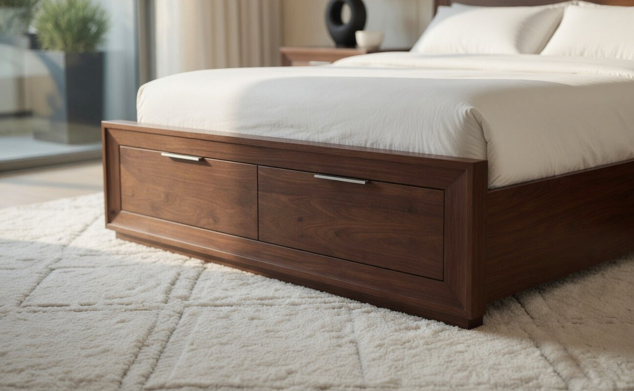 Denham Panel King Bed with Drawers
